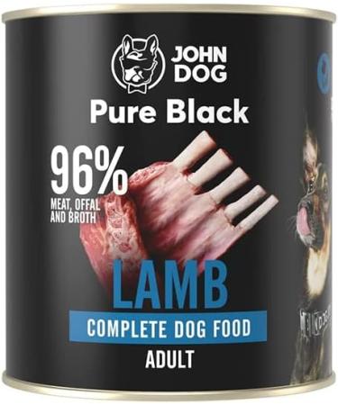 JOHN DOG Pure Black Lamb 6 x 800 g for Dogs Prone to Allergies Grain Free Monoprotein Dog Food for Adult Dogs of All Breeds - Buy Online on GoSupps.com