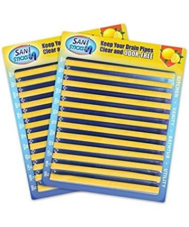 Sani Sticks Lemon Scent Keep Your Drain Pipes Clear Odor-Free and Prevent Clogs Sink Sticks Drain Deodorizer for Tub Sink Drain (Lemon) - Buy Online on GoSupps.com