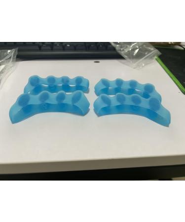 Soothing Silicone Toe Separators - 2 Pairs | Toe Straighteners, Spacers & Stretcher for Curled, Overlapping Toes | Relaxation & Relief for Feet - Blue - Buy Online on GoSupps.com