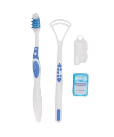Mouth cleaner tongue wound cleaning set mouth cleaner effective cleaning flexible PP material tongue brush dental floss set for adults