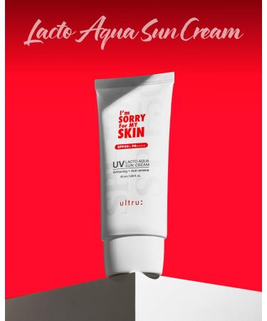 I'M SORRY FOR MY SKIN Lacto Aqua Sun Cream SPF50 Korean Skincare Moisturizing Sunscreen for Face & Body Light Texture Does Not Leave White Marks Suitable for Black Girls Travel Size 1.69 fl oz - Buy Online on GoSupps.com