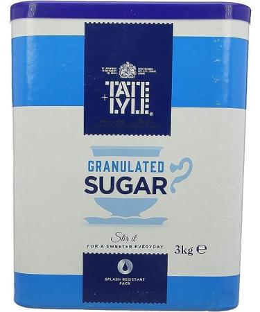 T & L Granulated Sugar Tub 3kg | Tea/Coffee Sweetner | Breakfast Sprinkling | Granulated Sugar | Pure Cane Sugar | Sugar Drum - Buy Online on GoSupps.com