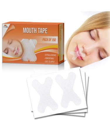 Anti-Snoring Mouth Tape - Sleep Strips for Reducing Mouth Breathing & Snoring Prevention - Snore Solutions with Strong Adhesive - Allowed for All Night Use Skin-Safe - 150 Pieces - by Mobi Lock