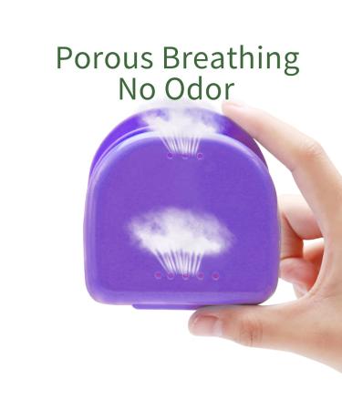 Denture Bath Case with Cleaner Brush & Holder - Travel Set for Dentures, Braces & Retainers (Navy Blue) - Buy Online on GoSupps.com