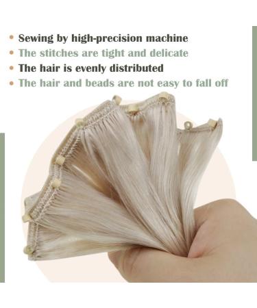 LAAVOO Blonde Micro Link Extensions - 50g Real Remy Human Hair 45cm Platinum Blonde #60 Invisible Micro Bead Hair Extensions - Buy Online on GoSupps.com