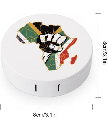Black Power Africa Fist Map Contact Lens Case - Portable Round Storage Box with Mirror for Travel & Daily Use - Buy Online on GoSupps.com