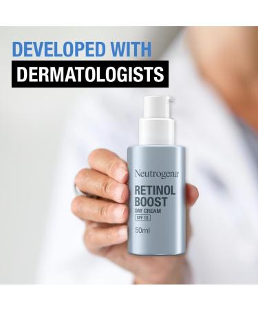 Neutrogena Retinol Boost Day Cream with SPF 15 (1x 50ml) Multi-Benefit Retinol Moisturiser to Reduce Fine Lines and Smooth Texture Lightweight SPF Day Cream - Buy Online on GoSupps.com