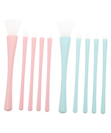 Didiseaon 2 Sets Silicone Makeup Brush Lip Applicators Eyeliner Applicator Eye Shadow Lip Liner Brush Silicone Facial Mask Brush Skincare Brush for Mud Concealer Lips Silica Gel Lip Brush