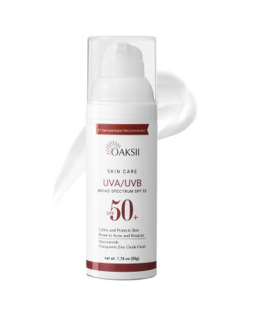 UV Clear Face Sunscreen SPF 50 Oil Free Sunscreen with Zinc Oxide Sensitive-Skin Tested and Lightweight Silky Sunscreen 1.7 Fl Oz