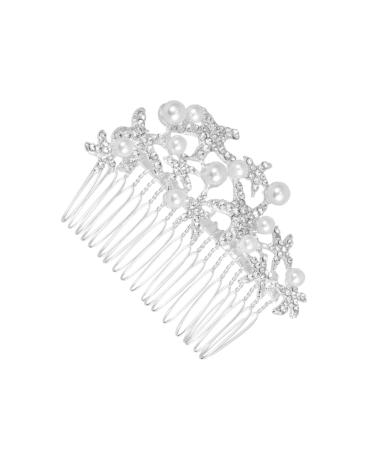 HAPINARY Bride Insert Comb Wedding Hair Comb Tiara Bridal Headdress Wedding Headpiece Pearl Hair Comb Accessories Bride Alloy