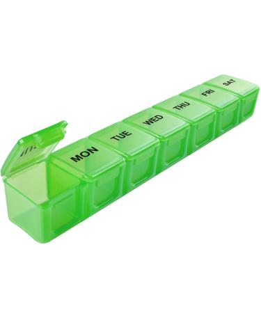 Extra Large Weekly Pill Organizer, Sukuos XL Daily Pill Cases for Pills/Vitamin/Fish Oil/Supplements (Green)