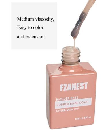 FZANEST Natural Nude Builder Gel For Nails Builder Base Sheer Color Gel Nail Polish Brush On Builder Extension Gel in a Bottle Soak Off French Manicure15ml Natural Blush Pink - Buy Online on GoSupps.com