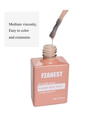 FZANEST Natural Nude Builder Gel - 15ml Soak Off Brush On Extension Gel for French Manicure - Buy Online on GoSupps.com