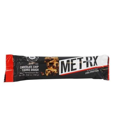 MET-Rx Big 100 Meal Replacement Bar Chocolate Chip Cookie Dough 3.52 Ounce 9 Count