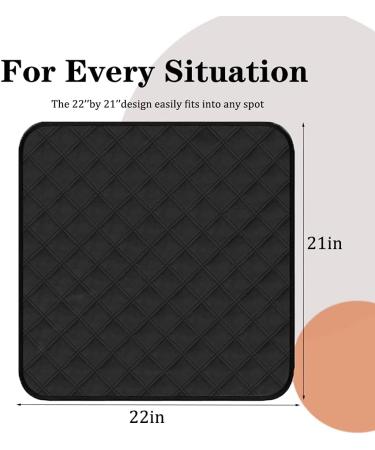 Riqinxin Washable Waterproof Incontinence Pad | Reusable Sofa Bed Protector 54x56cm - Black - Buy Online on GoSupps.com