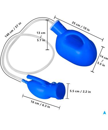 Urinals for men Men's urinal with hand-held portable urine cup 2000 ml urinal bottle catheter male urinals for elderly bedridden hospital beds wheelchair (BLUE) - Buy Online on GoSupps.com