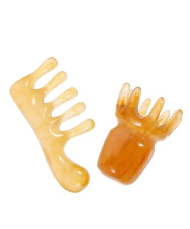 Frcolor 4-Piece Antistatic Massage Comb Set | Resin Head Scalp Massager & Jade Comb Tools for Hair Care | International Shipping Available - Buy Online on GoSupps.com