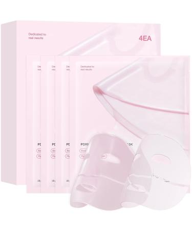 Salmon DNA PDRN Pink Collagen Jelly Gel Mask, Overnight Mask for Glowing Skin – Firms, Hydrates, Minimizes Pores & Evens Skin Tone (4 Sheets)