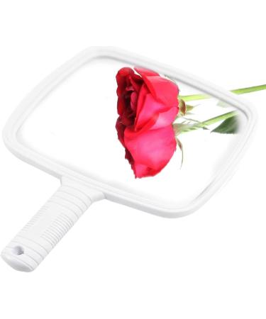 TRIXES Professional Hand Mirror for Hairdressing and Beauty - White Wide Angle 20 x 17.5cm - Buy Online on GoSupps.com