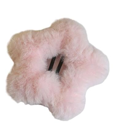 xbiez Girls Hair Clip Furry Star Hairpin Y2K Furry Headdress Hair Accessories Star for Kids Snap Clip Hairpin Pink