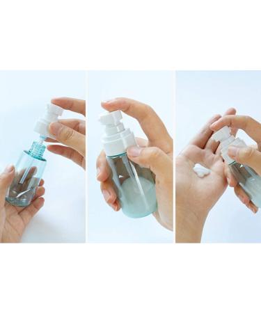 2 oz Travel Size Leakproof Pump Bottles - BPA-Free Refillable Containers for Lotion, Liquid Soap, Essential Oils - Clear Pink Blue - Buy Online on GoSupps.com