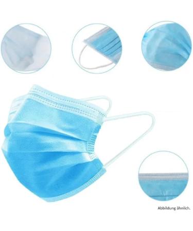 AURA Monaco 3-Layer Face Mask - 10 Pieces Hygienic Mouth & Nose Cover with Nose Clip for International Shipping - Buy Online on GoSupps.com