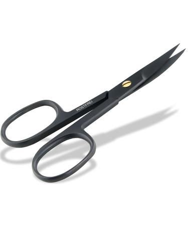 Curved nail scissors - stainless steel - black