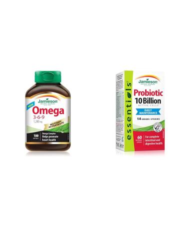 Jamieson NFA Omega 3-6-9 180 Softgels & 10 Billion 60 vegi-caps Softgels + 10 Billion 60 vegi-caps