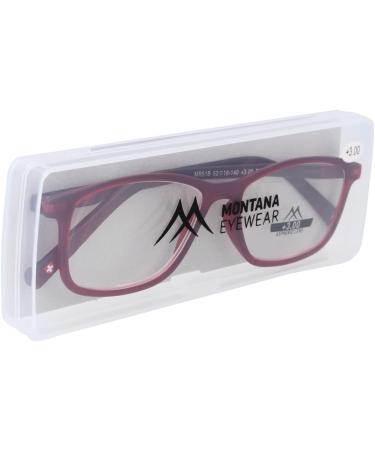 Super Flat Reading Glasses MR51 - High-Quality Plastic Spring Hinge Red +1.00 dpt - International Shipping Available - Buy Online on GoSupps.com