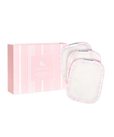 Dock & Bay Reusable Makeup Pads - Face & Skin Cleaner - Ultra Soft Washable - 3 Pack with Included Wash Bag - (12x10cm) - Peppermint Pink Peppermint Pink 3 Count (Pack of 1)