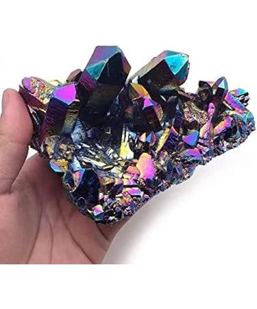 1pc 200g-260g Natural Rainbow Stone Titanium Coated Crystals Angel Aura Quartz Clusters Chakra Reiki Balancing - Buy Online on GoSupps.com