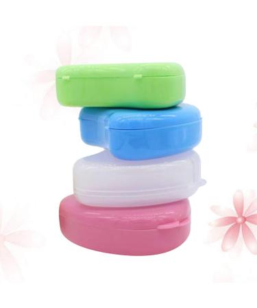 DOITOOL Braces Cleaner Braces Cleaner Retainer Case 4pcs Slim Retainer Case Heart Shaped Partial Dentures Storage Box for Outdoor Travel Guards (Mixed Style) Aligner Cleaner Aligner Cleaner