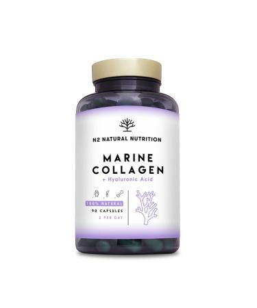 Marine Collagen with Hyaluronic Acid for Skin Care Hair Care Joints. Magnesium Vitamin C. Hydrolysed Collagen Supplements. Anti Aging. Best Collagen PEPTAN. 90 Veggie Caps. EU. N2 Natural Nutrition 90 capsules
