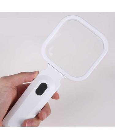 Magnifying Glasses Educational Hobby Magnifiers Square with Led Handheld Magnifying Glass Eldly Student Reading Books Observing Plants Viewing Maps Learning Tools