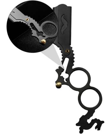 FRCOLOR 2-Pack Manual Hair Grain Knife Holder with Double Ring Flaps - Rustproof Steel Small Hair Shears & Scissors for Barbers - 15.2x5.5cm - Buy Online on GoSupps.com