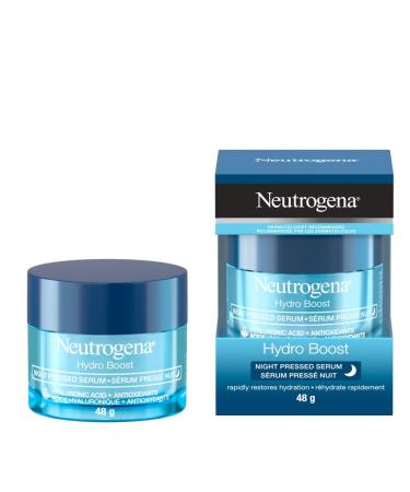 Neutrogena Moisturizer Neutrogena Hydro Boost Night Pressed Face Serum With Purified Hyaluronic Acid and Antioxidants for moisturized Skin 48g 48 Milliliters Night Pressed Serum Face Serum