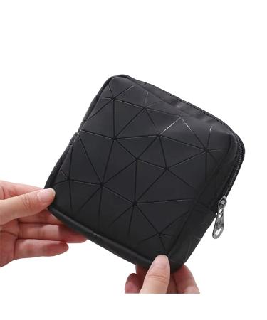 2 pieces of sanitary napkins portable sanitary napkins pads storage case female menstrual time bag menstrual cup for teen girls women black