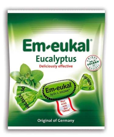 Soothing Eucalyptus Symphony: Dr. Soldan's Em-Eukal Lozenges (50g) - Cool Relief for Cough & Throat Naturally! Green