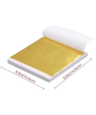 Yuegit 100 Pieces Imitation Gold Leaf Sheets - 5.5X5.5 Inch - Perfect for Craft Gilding and Home Decoration - Buy Online on GoSupps.com