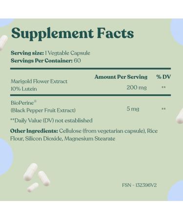 Florida Sunshine Lutein Complex Supplement 60 Capsules (205mg) | Eye Health Support | Antioxidant Protection | High Potency Lutein & Zeaxanthin | Vision Support - Buy Online on GoSupps.com