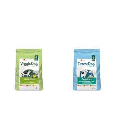 Green Petfood VeggieDog Grainfree (1 x 10 kg) & InsectDog Sensitive (1 x 10 kg) 10 kg (1 pack) Bundle with Sensitive dog food