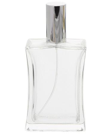 Kosmetex 100ml Square Glass Bottle with Silver Perfume Atomizer - Ideal for Fragrance & Cosmetic Packaging - Buy Online on GoSupps.com