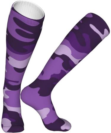 Violet Camo Compression Socks for Women & Men | 15-20 mmHg Circulation Support for Running & Cycling - Buy Online on GoSupps.com