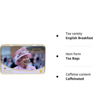 New English Teas Queen Elizabeth II Tea Tin with 72 Assorted Teabag Selection Single - Buy Online on GoSupps.com