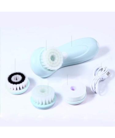 Facial Cleansing Brush Waterproof Face Spin Brush Rechargeable Portable Electric Face Cleanser Scrubber Skin Care Tool Kit Blue - Buy Online on GoSupps.com
