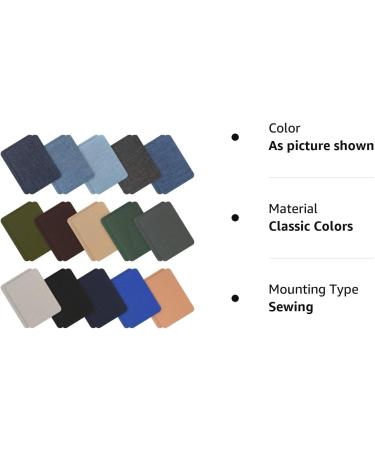 30 Classic Color Iron-On Patches for Clothing Repair - Denim, Canvas, Jacket - 4.9 x 3.7 Inches - Buy Online on GoSupps.com