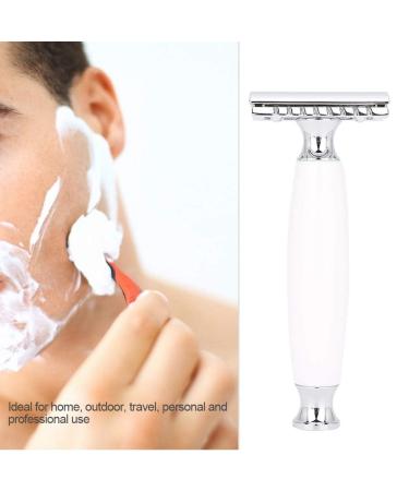 Manual Shaver Retro Classic Razor Set for Men | White Beard Brush & Stand Holder | International Shipping Available - Buy Online on GoSupps.com