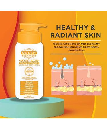 Queen Natural New York Kojic Acid Triple Booster Skin Brightening Body Lotion 300ml - Alpha Arbutin, Ginseng Extract, Niacinamide - 10.14 Fl Oz - Buy Online on GoSupps.com