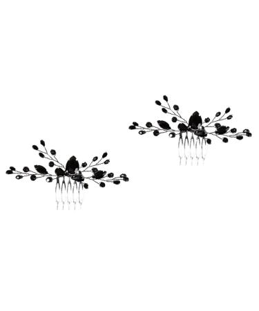 minkissy Accessories rhinestone hair clips rhinestones black hair accessories grace Miss hair accessories bride bridesmaid European and American rhinestone comb vintage bride hair Comb