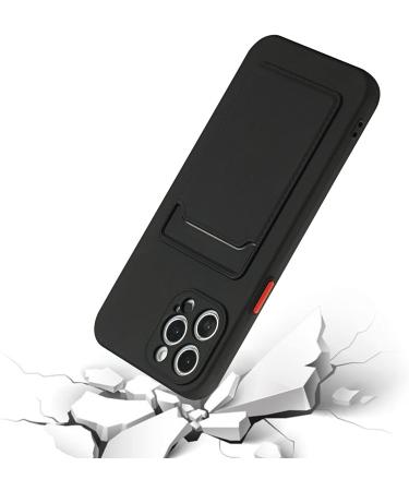 Tivenfezk Nadoli Ultra Thin Silicone Case for iPhone 15 Pro - Shockproof Scratch-Resistant Wallet Cover with Credit Card Holder - Black - Buy Online on GoSupps.com